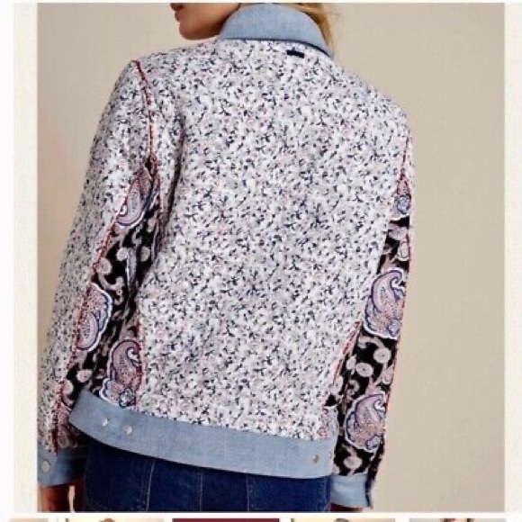 Blank NYC Anthropologie Reversible Patchwork Denim cotton Jeans Jacket - Picture 4 of 9